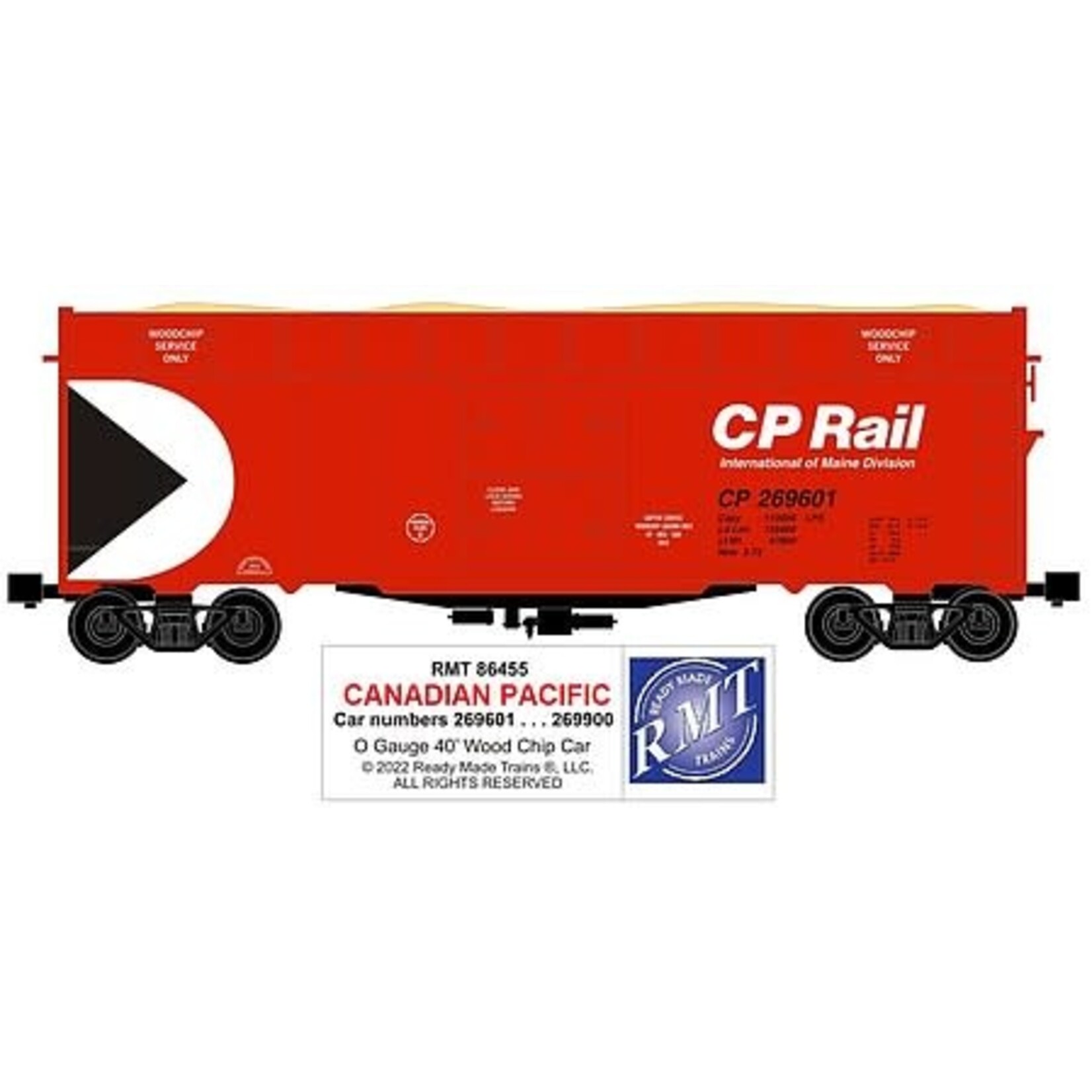 Ready Made Trains 86455 O Woodchip Car CP