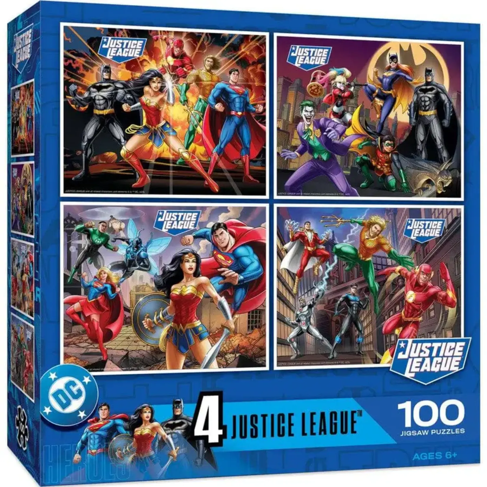 MasterPieces 12561 Justice League - 4-pack 100pc Puzzles