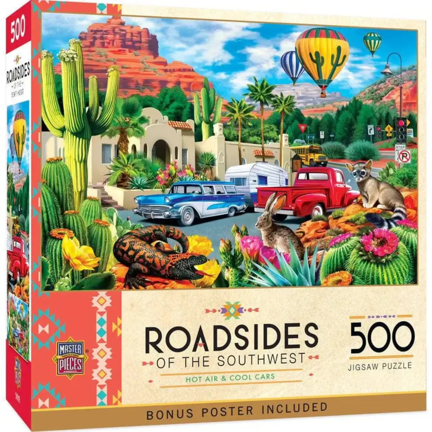 MasterPieces 32569 Roadsides of the Southwest - Hot Air & Cool Cars 500pc Puzzle