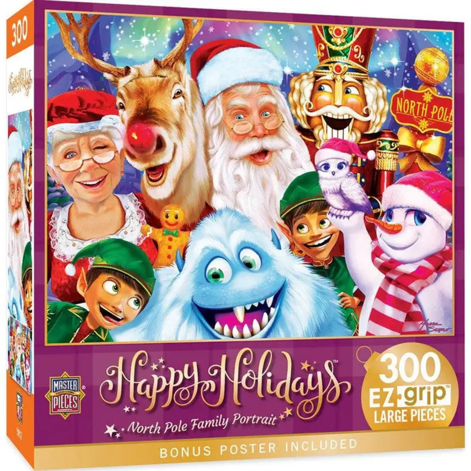 MasterPieces 32575 Holiday - North Pole Family Portrait 300pc EzGrip Puzzle