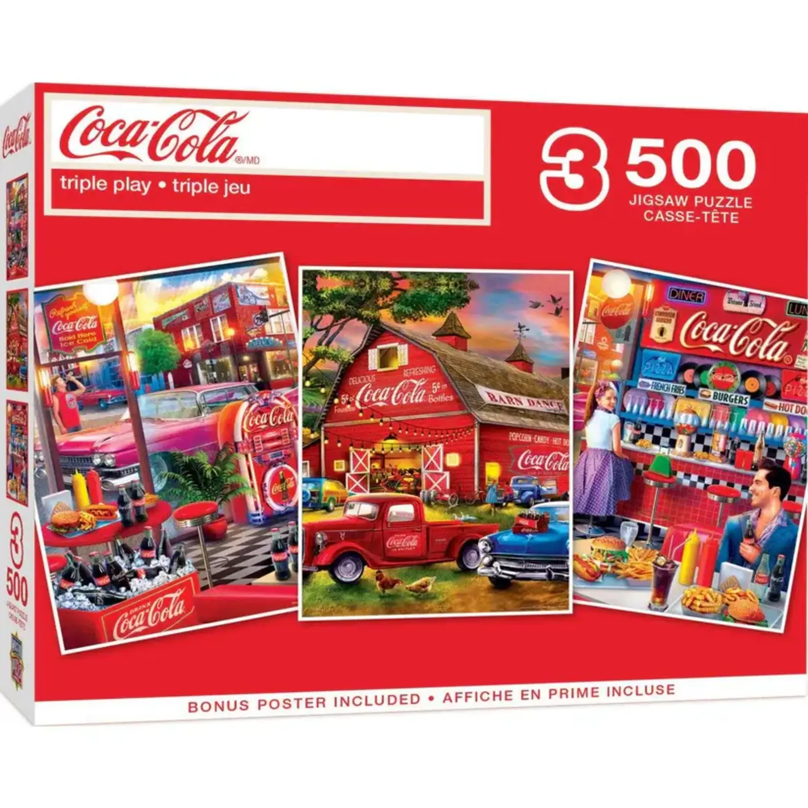 MasterPieces 32586 Coca-Cola - 3-Pack 500pc Puzzles