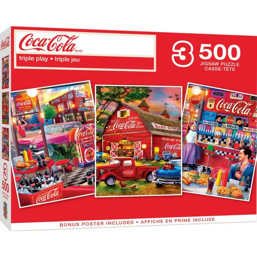 32586 Coca-Cola - 3-Pack 500pc Puzzles