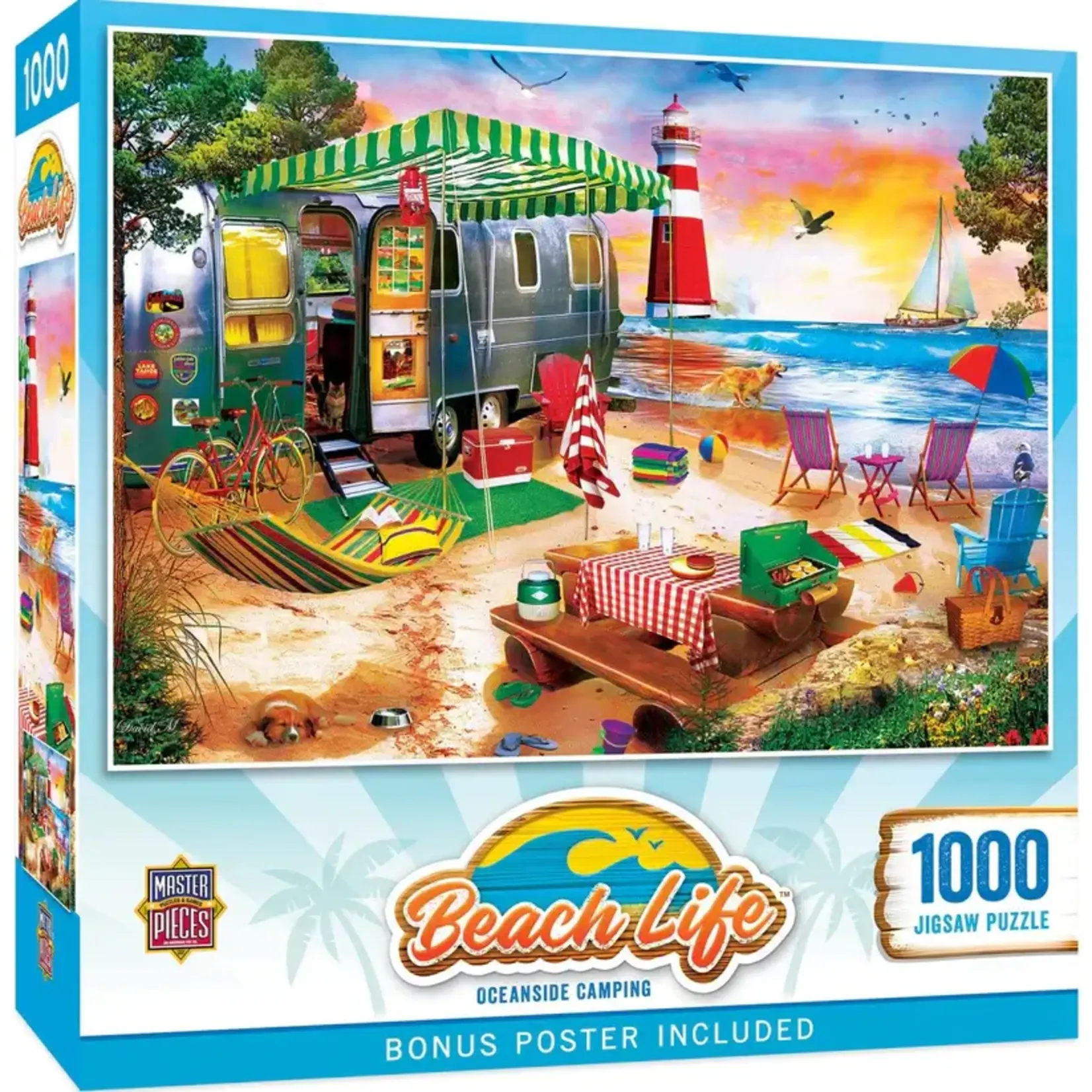 MasterPieces 72537 Beach Life - Oceanside Camping 1000pc Puzzle