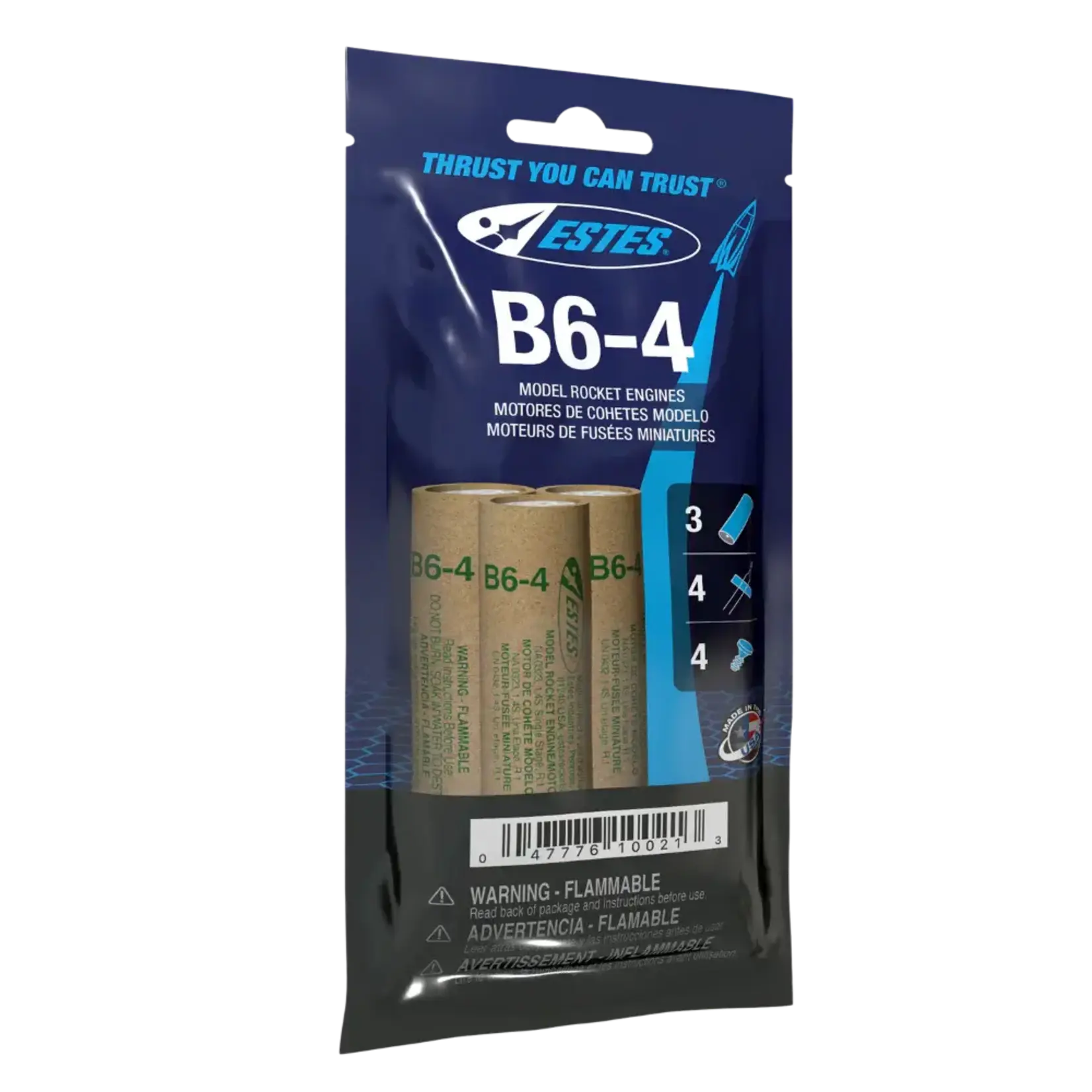 Estes 10021 B6-4 Engines - 3 Pack