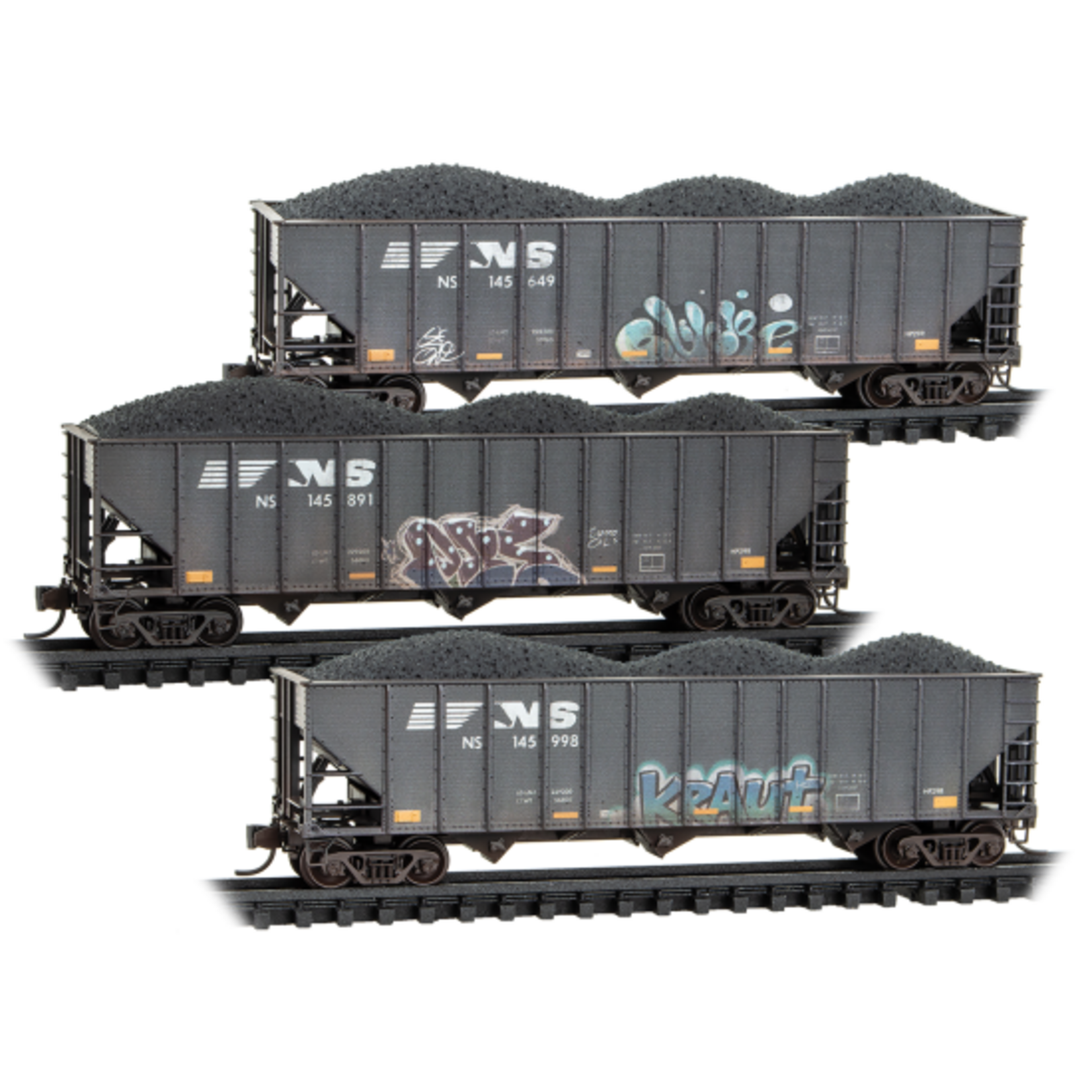 Micro Trains Line 98305104 N Norfolk Southern Weathered - 3 Pack