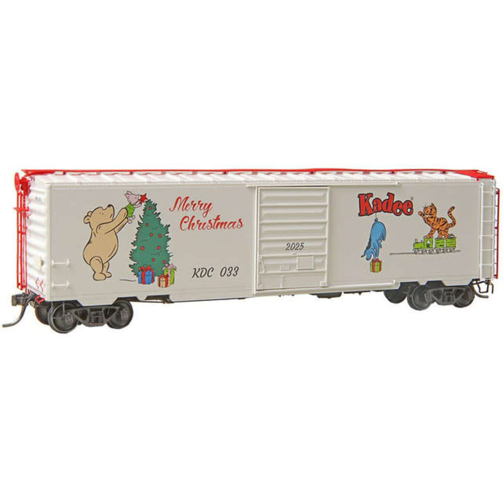 Kadee 6933 HO Winnie-the-Pooh and Freiends 2025 Christmas Car KDC 033 50' PS-1 Boxcar Red