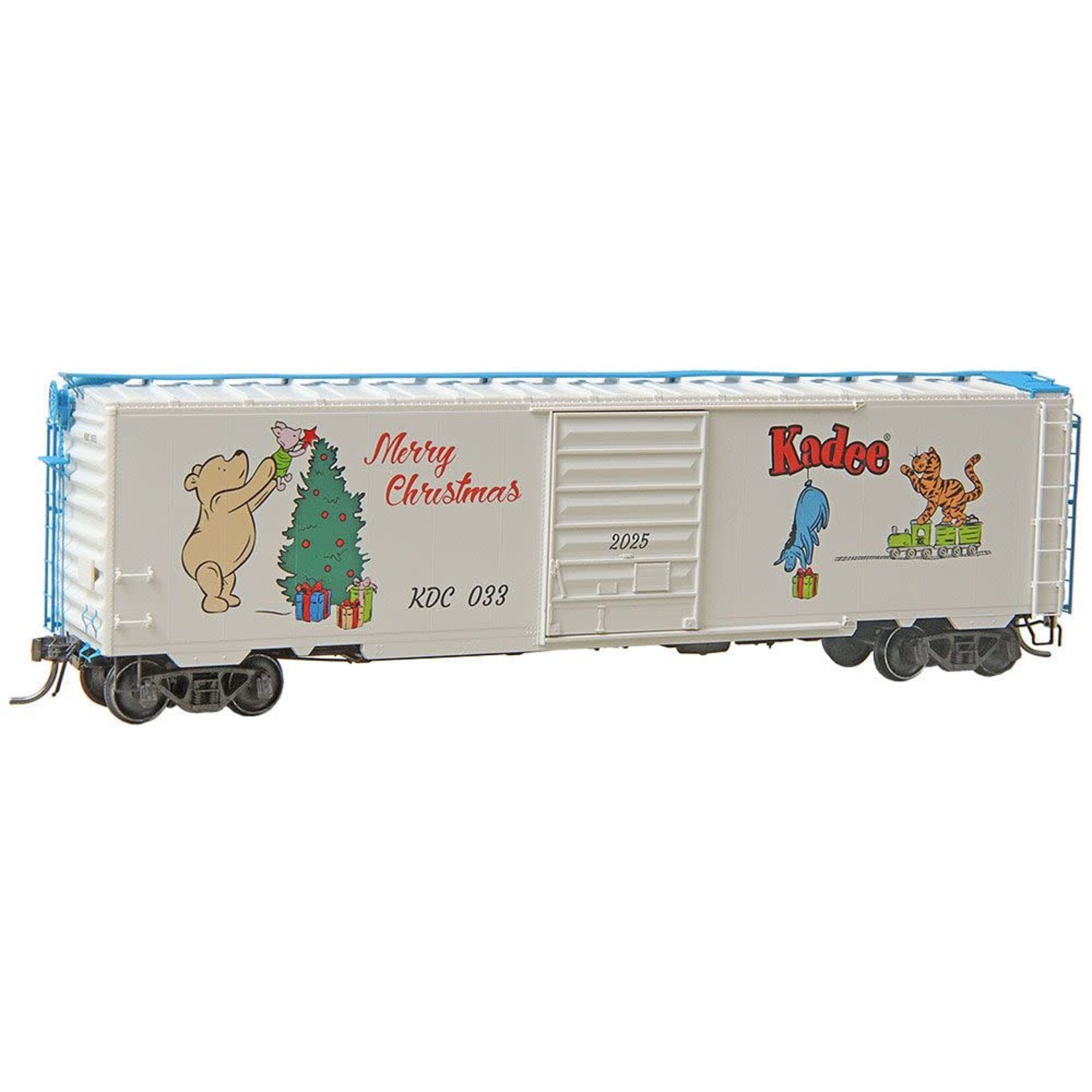 Kadee 6934 HO Winnie-the-Pooh and Freiends 2025 Christmas Car KDC 033 50' PS-1 Boxcar Blue