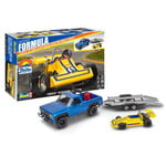 Revell 4581 1/25 1978 Chevy Off Road 4x4 Pickup Truck w/ Malibu Grand Prix Virage Race Car and Trailer