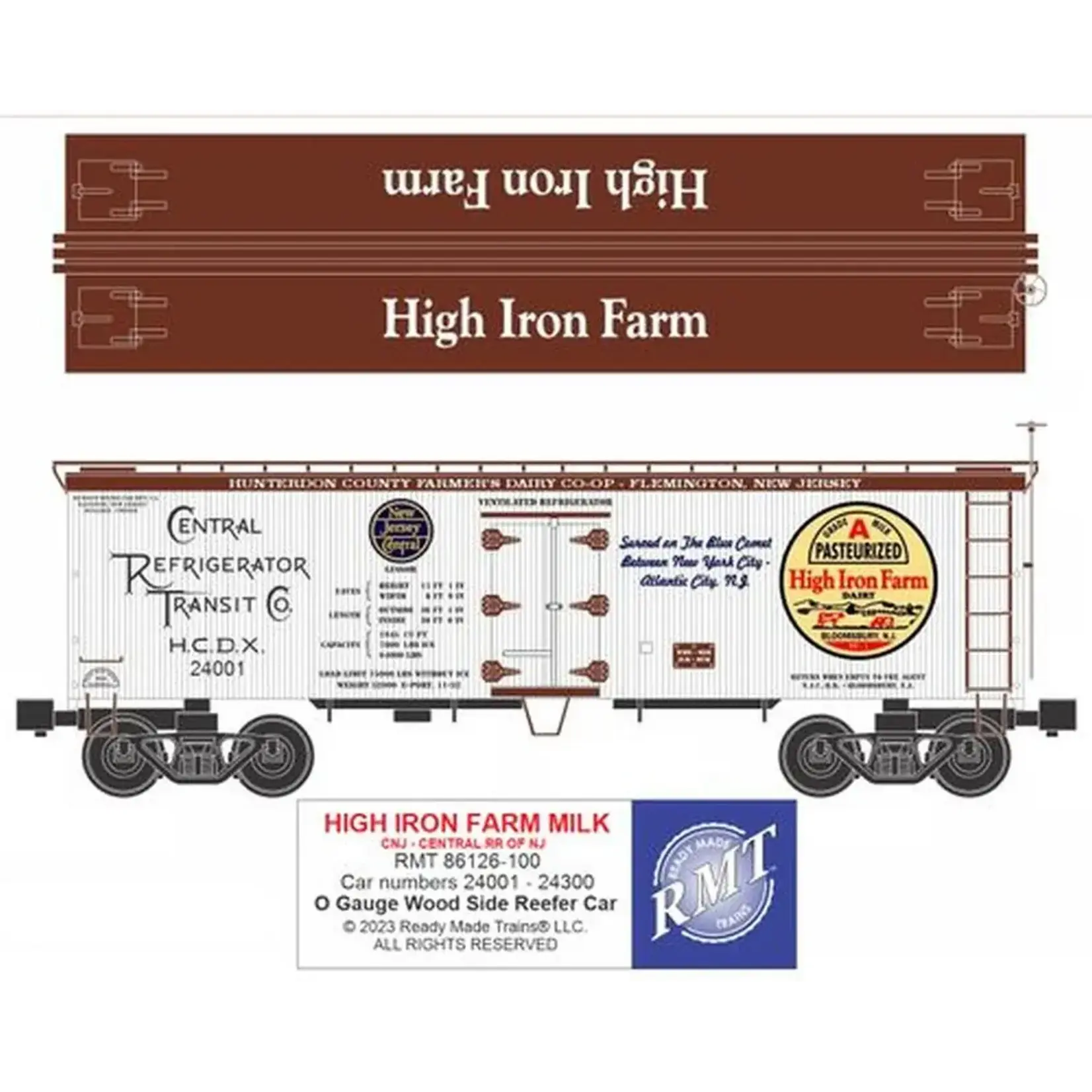 Ready Made Trains 86126100 O Woodside Reefer CNJ High Iron