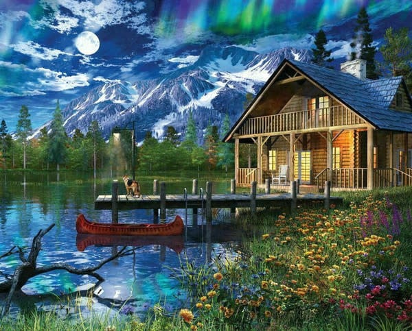3310875 Moon Cabin Retreat 1000 Piece Jigsaw Puzzle