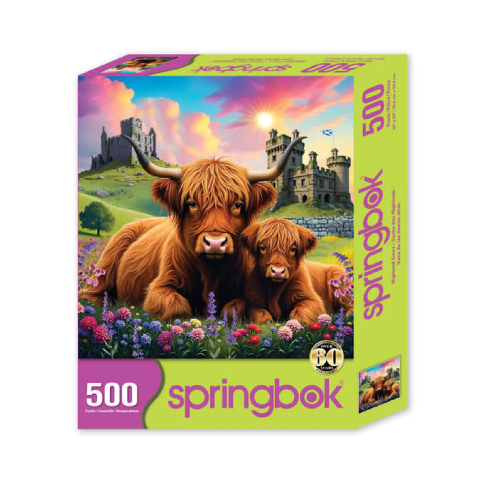 Springbok Highland Cows in the Countryside 500 Piece Puzzle