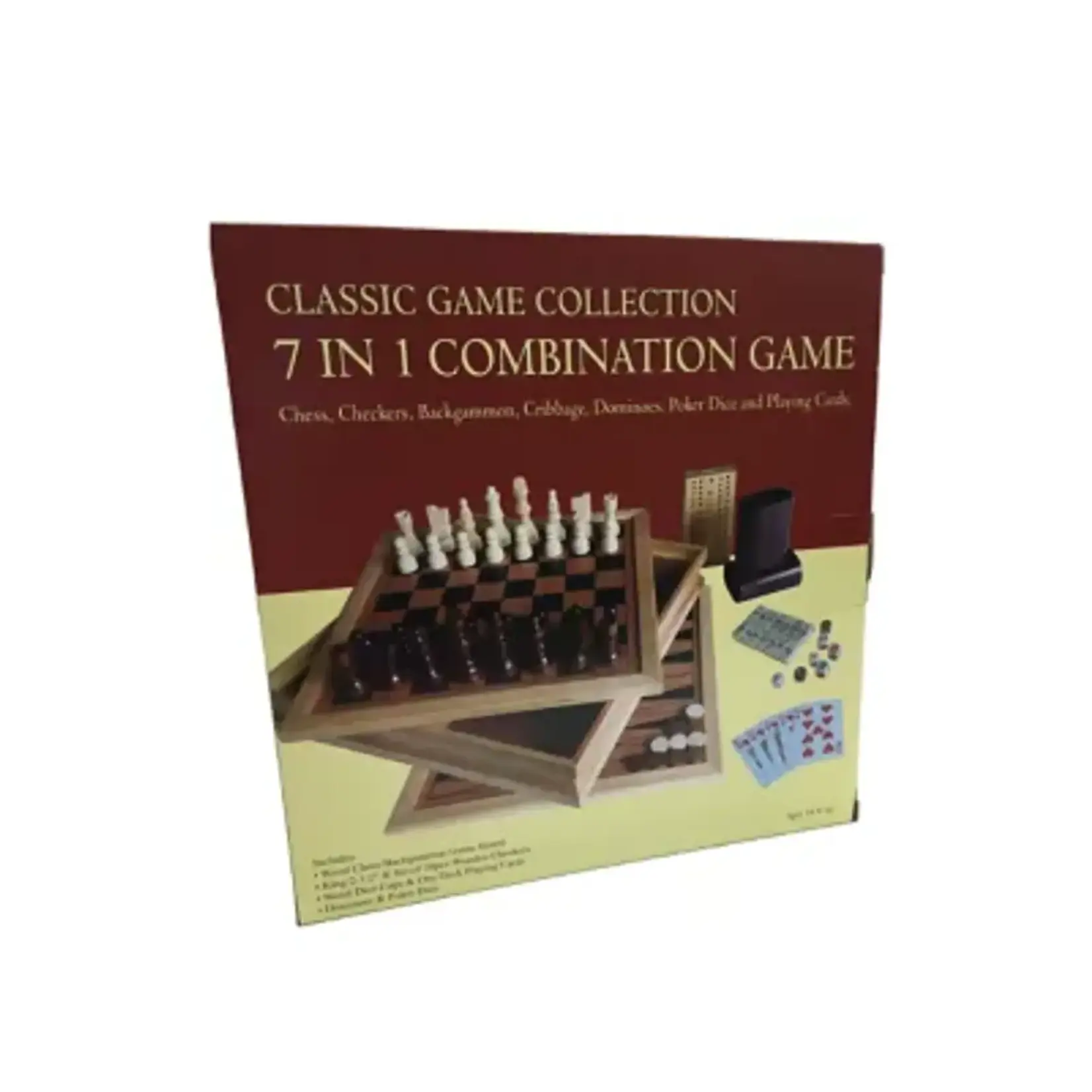 John Hansen Company 104916 11 Inch Wood 7 In 1 Game Set