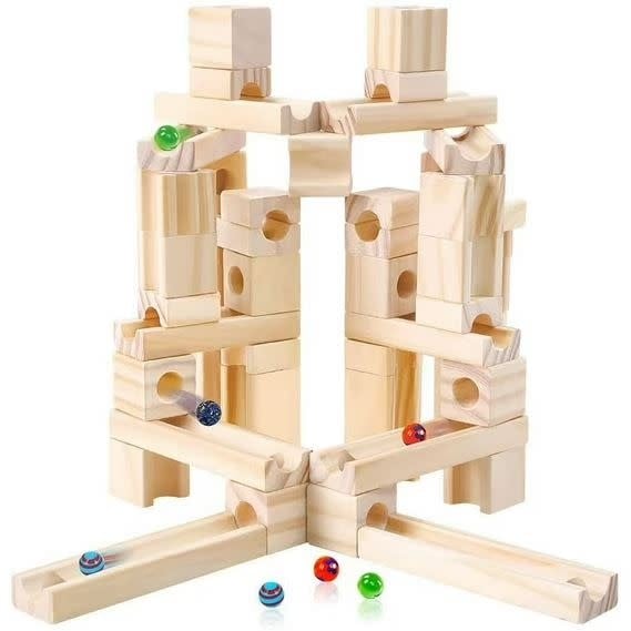 106412 Timbers 60pc Wood Block Marble Run