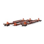Athearn 15876 HO 57' Trinity Spine Car BNSF 300857 - 3 Pack