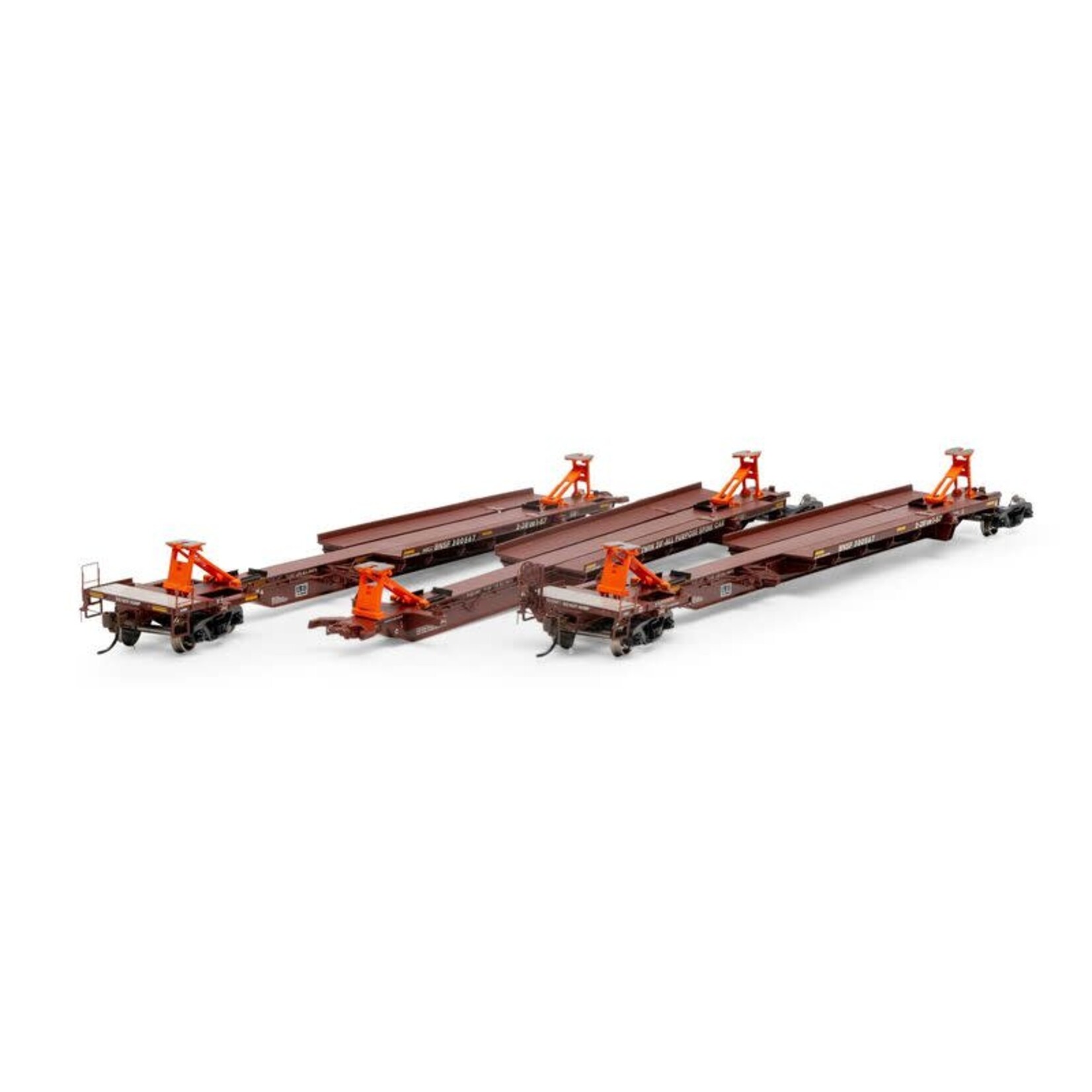 Athearn 15876 HO 57' Trinity Spine Car BNSF 300857 - 3 Pack