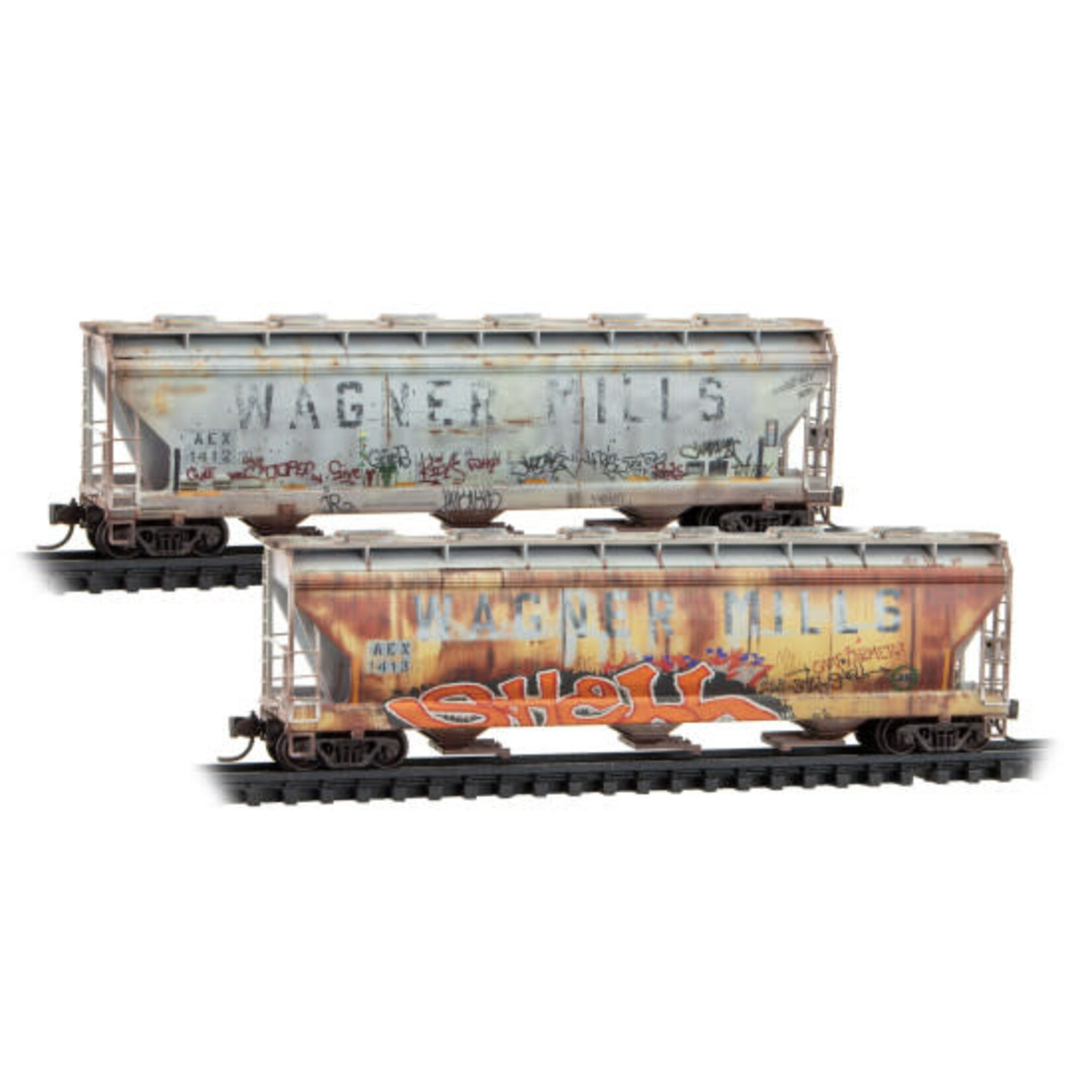 Micro Trains Line 98305105 N AEX Andersons Company / ex-Wagner Mills Weathered 2-PK