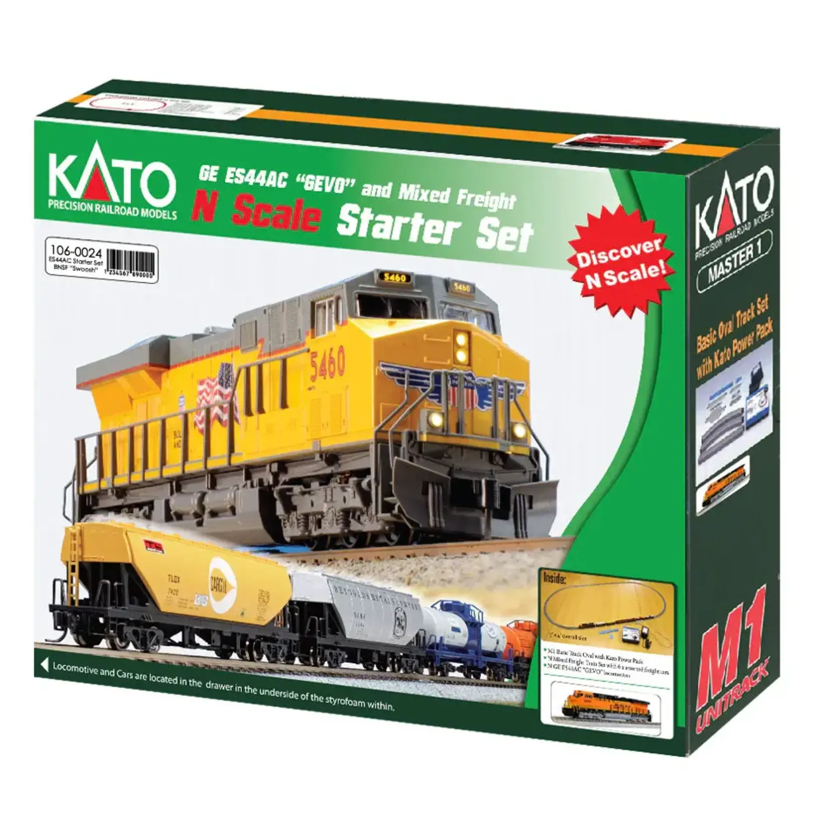 Kato 1060024 N BNSF ES44AC Freight Starter Set