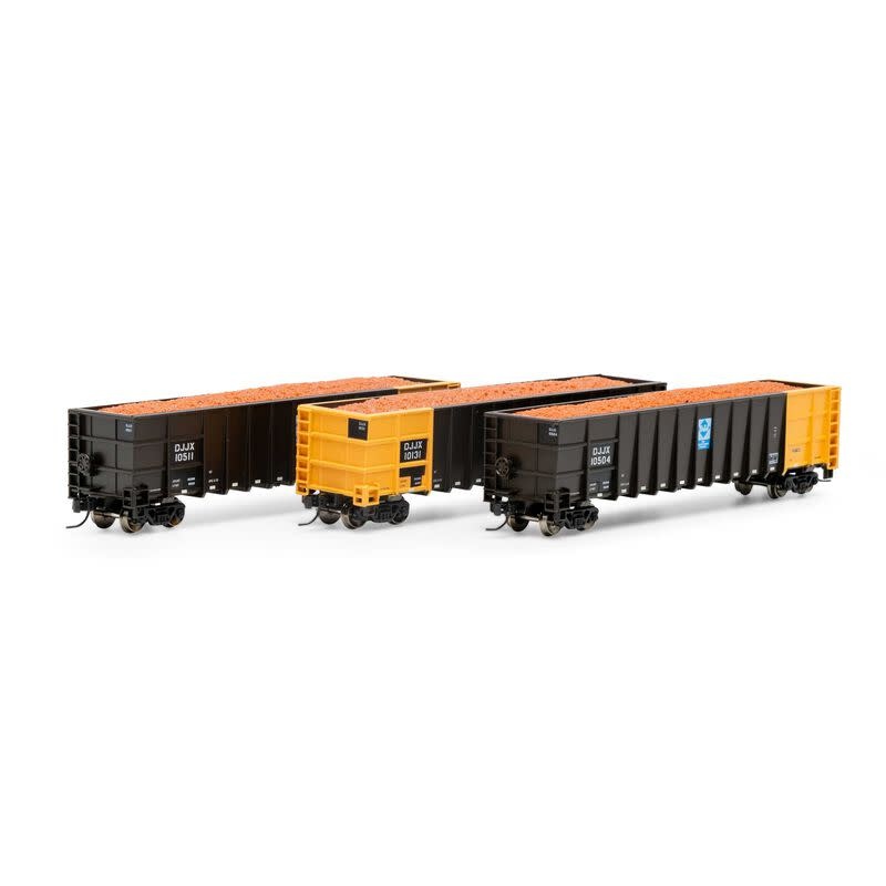 3874 N Thrall High Side Gondola w/ Load DJJX 1 - 3 Pack