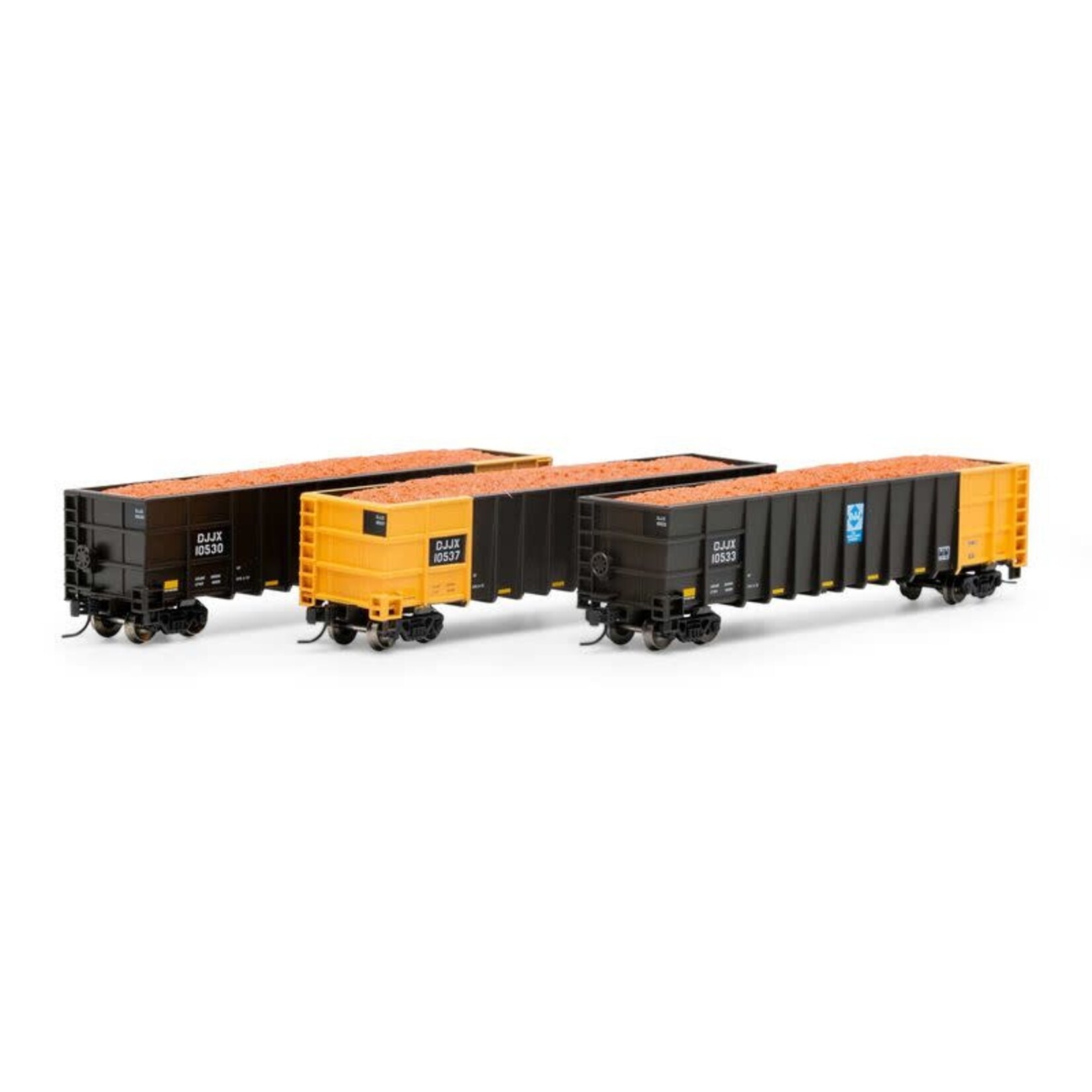 Athearn 3875 N Thrall High Side Gondola w/ Load DJJX 2 - 3 Pack