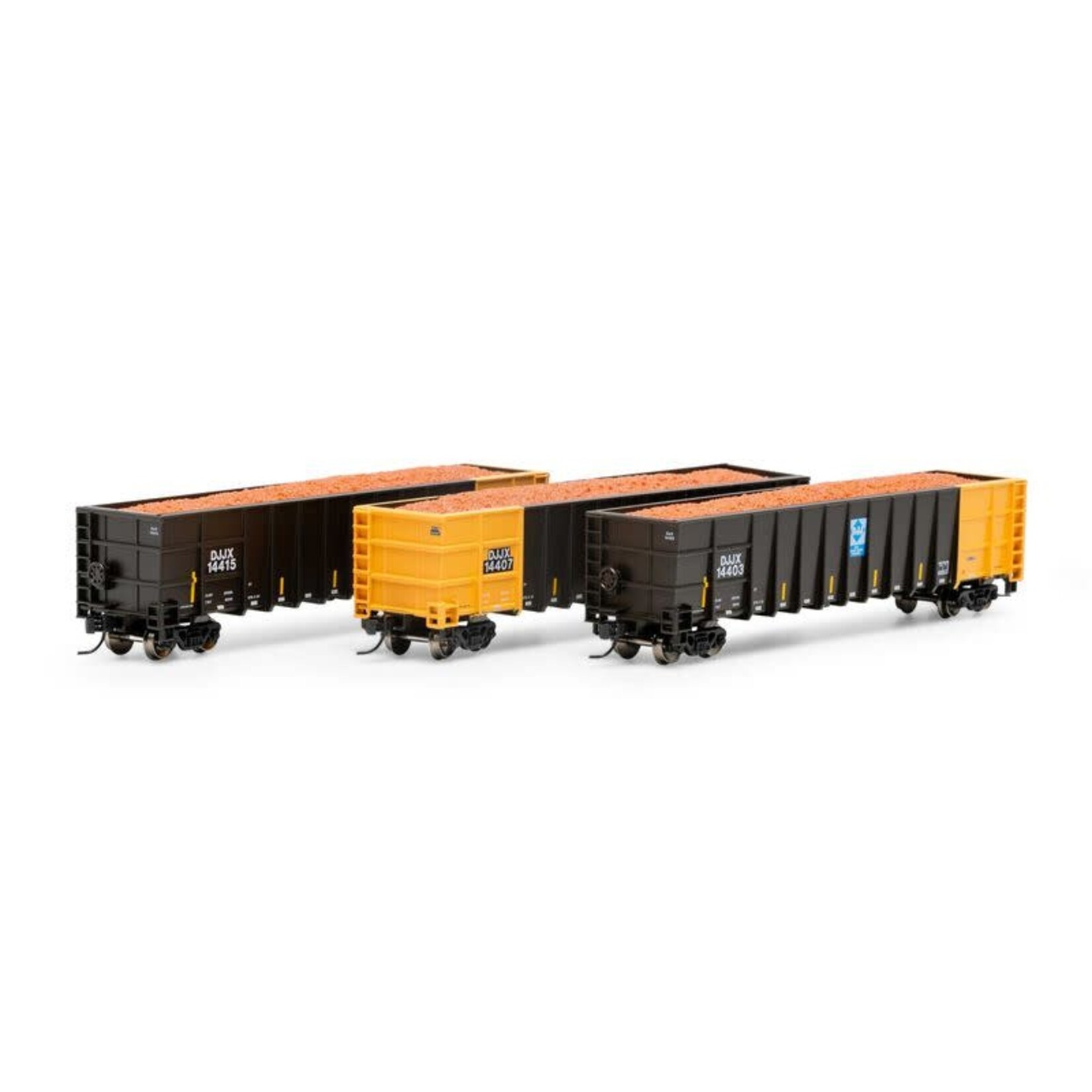 Athearn 3876 N Thrall High Side Gondola w/ Load DJJX 3 - 3 Pack