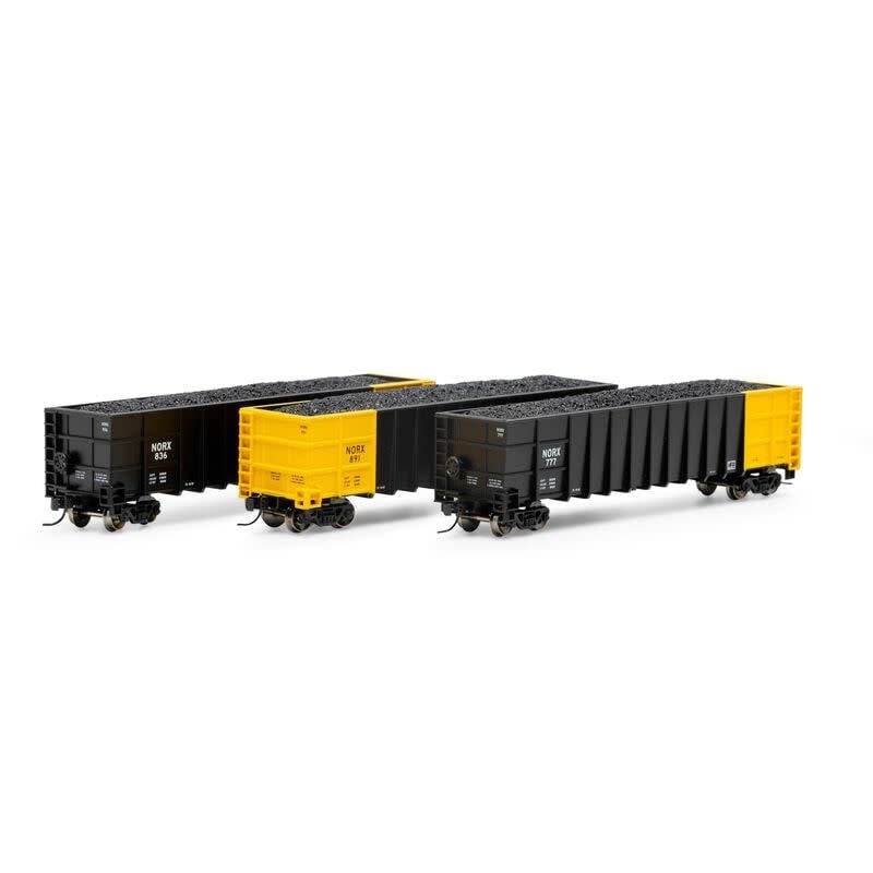 3891 N Thrall High Side Gondola w/ Load NORX 3 - 3 Pack