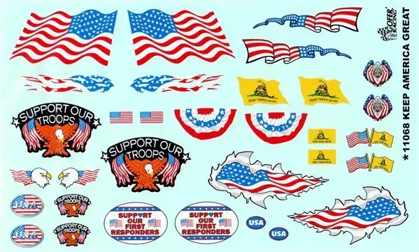 11068 US Flags & Banners Decals