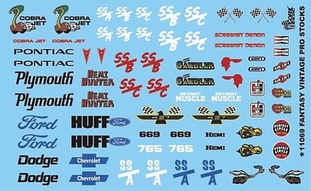 11069 Fantasy Vintage Pro Stock Dragsters Decals