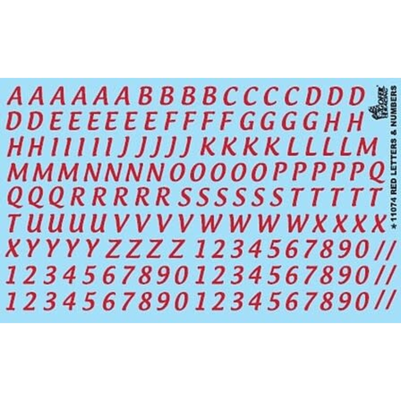 Gofer Racing 11074 Red Letter & Number Decals