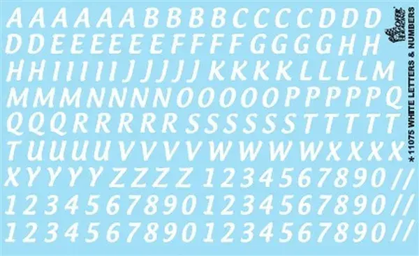 11075 White Letter & Number Decals