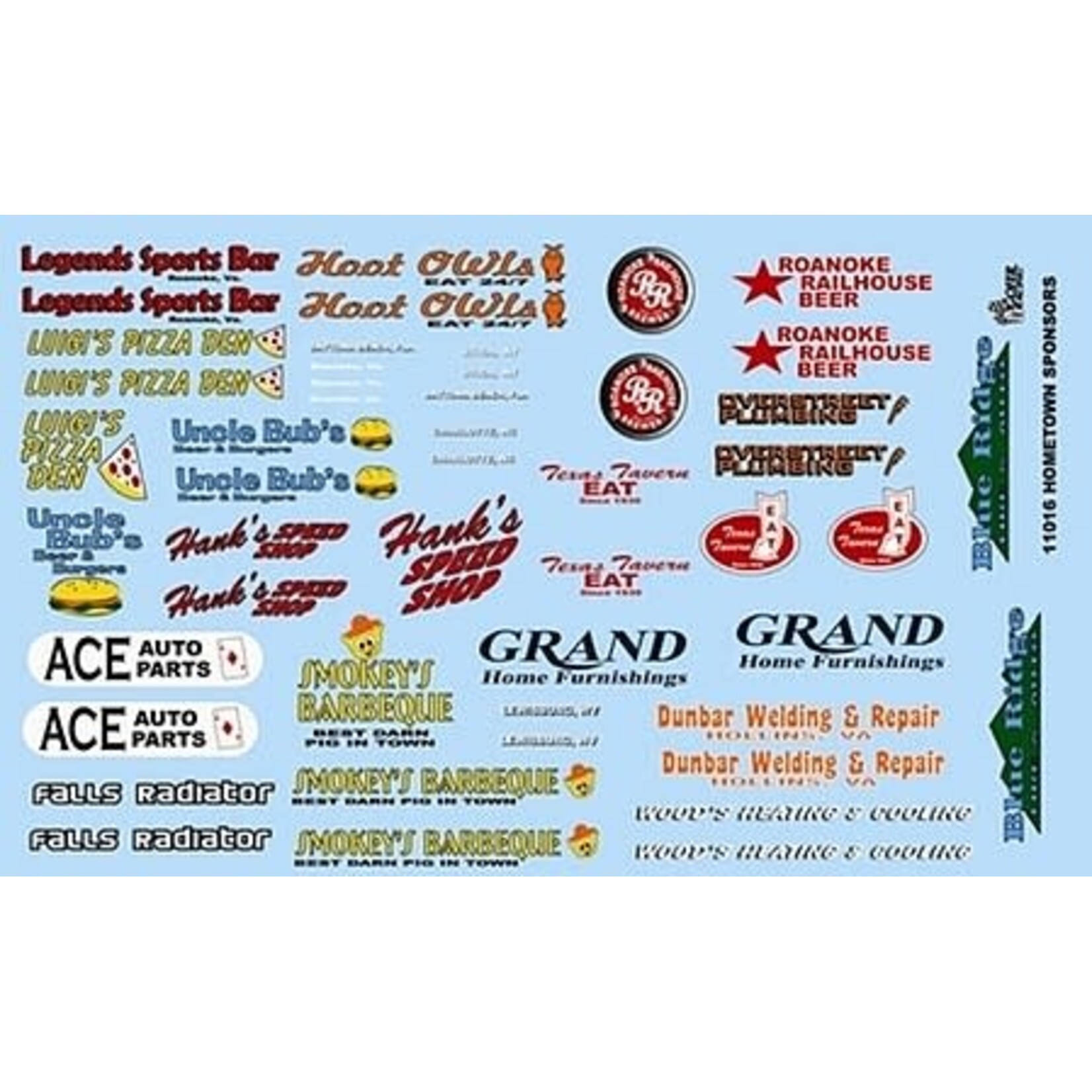 Gofer Racing 11076 Hometown Sponsor Logos #4 Decals