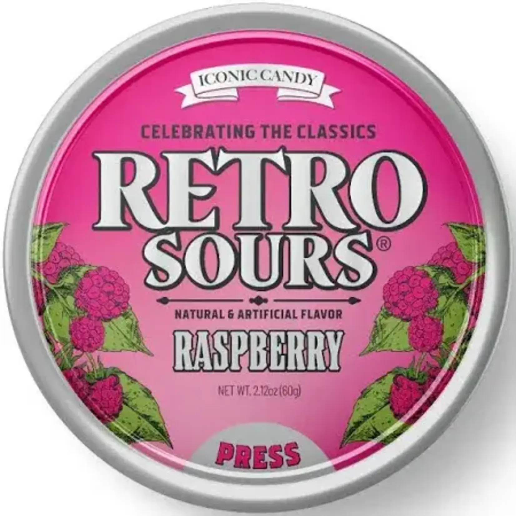 Retro Sours Raspberry Candy Tin 2.12oz