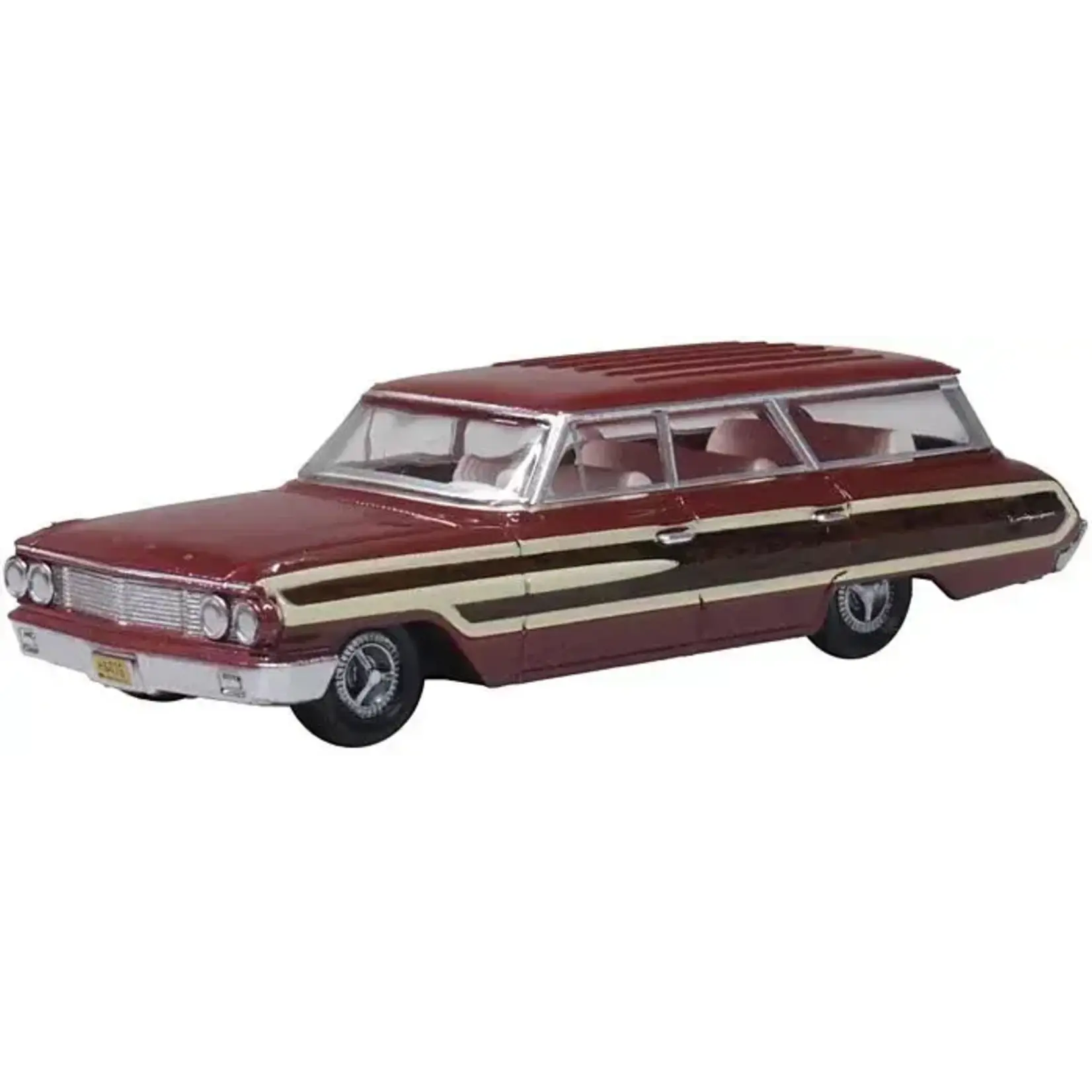 Oxford Diecast 87FC64003 Ford Country Squire 1964 - Vintage Burgundy