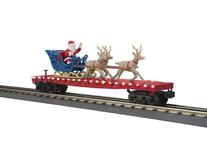 3076946 O North Pole Flatcar w/ Lights