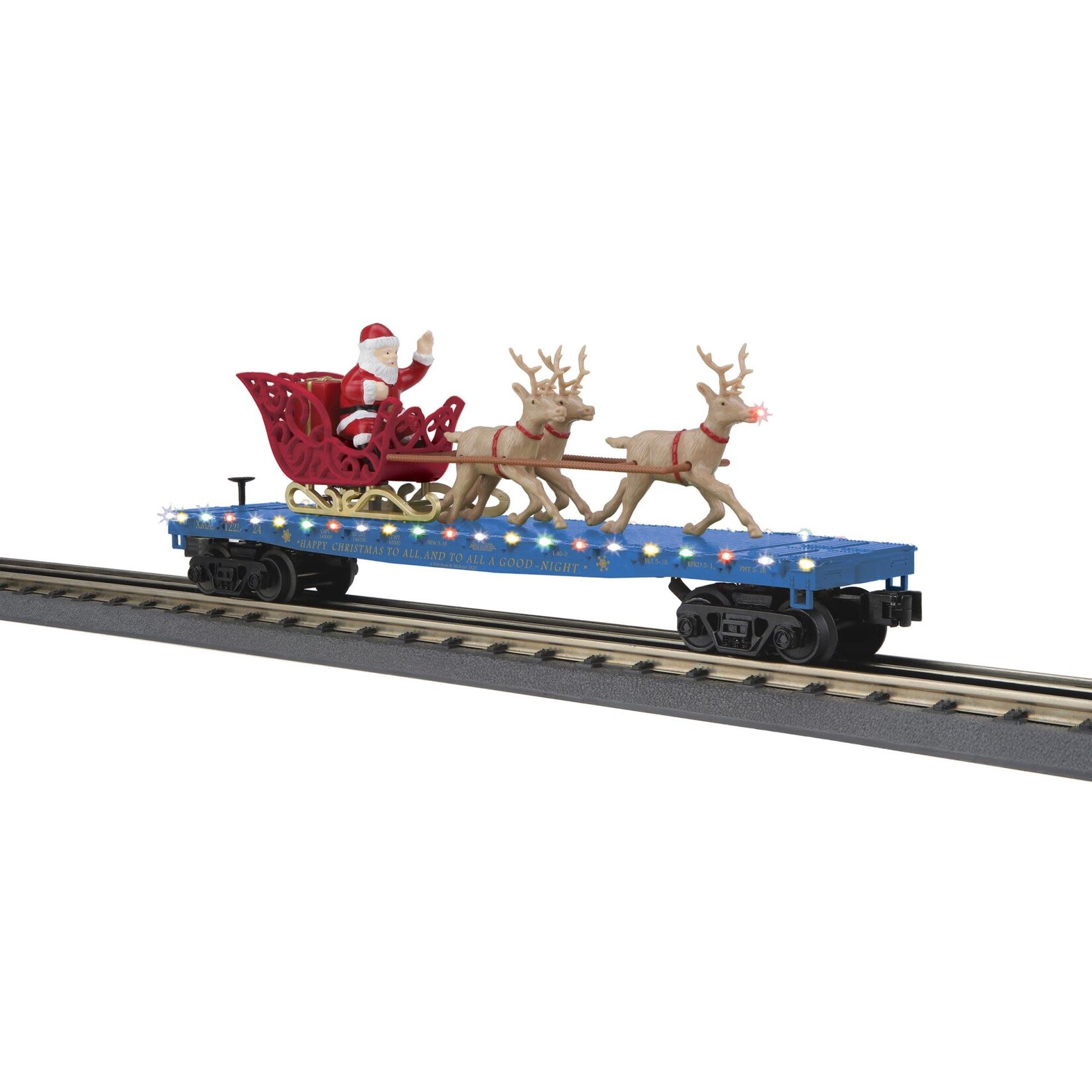MTH 3076945 O North Pole Flatcar w/ Lights