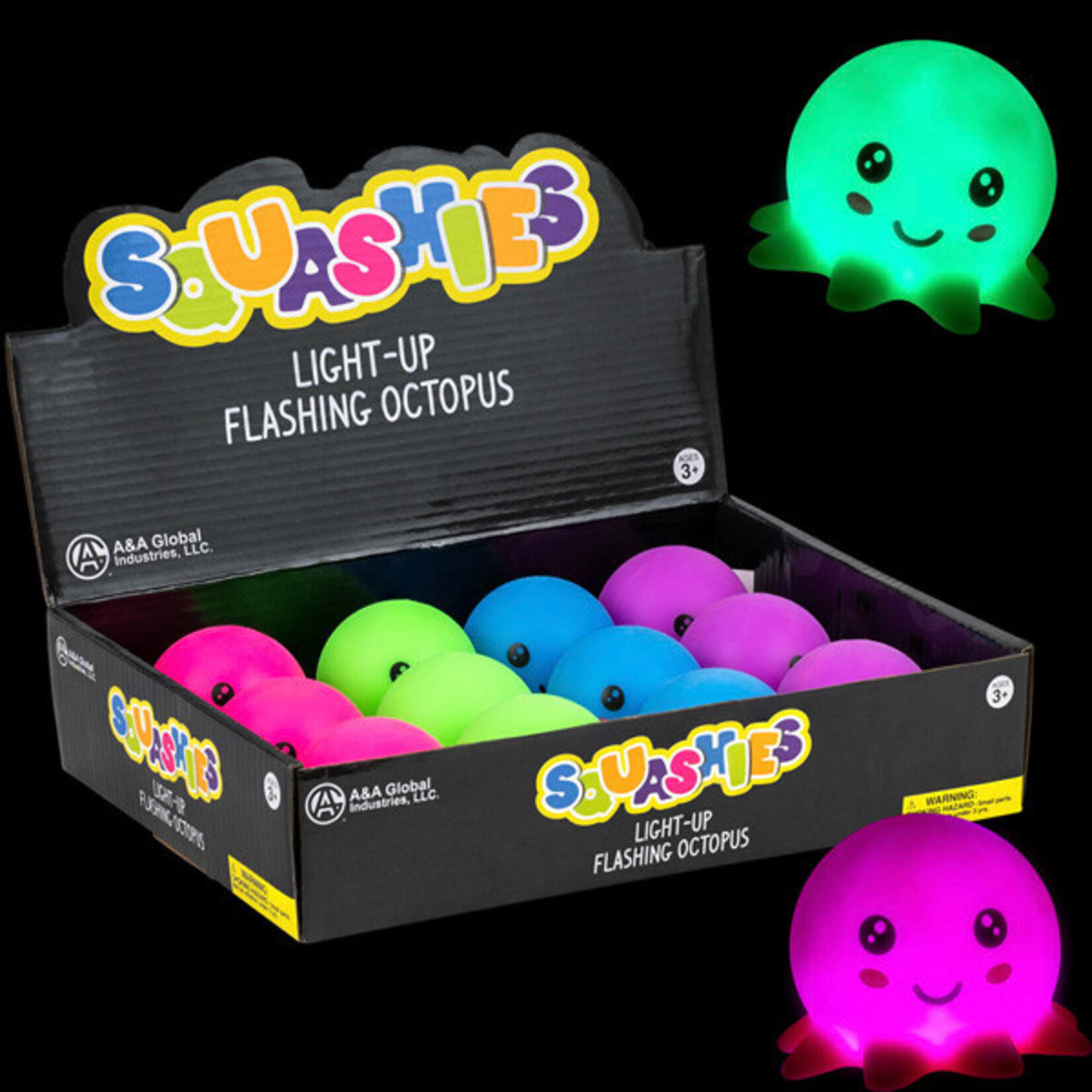 Light-Up Flashing Octopus 2.5in  - Assorted