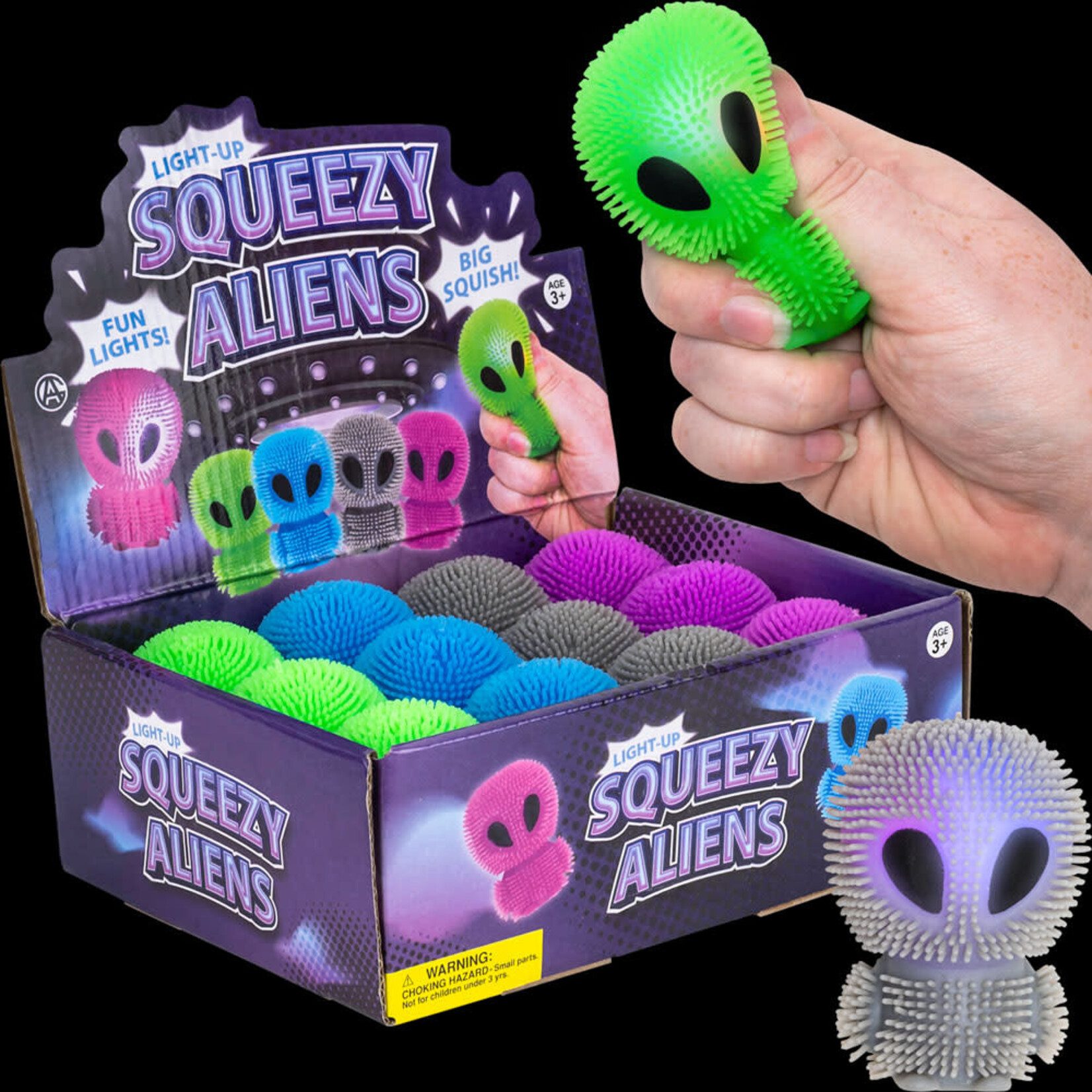 Light-Up Alien Puffer 3 in - Assorted
