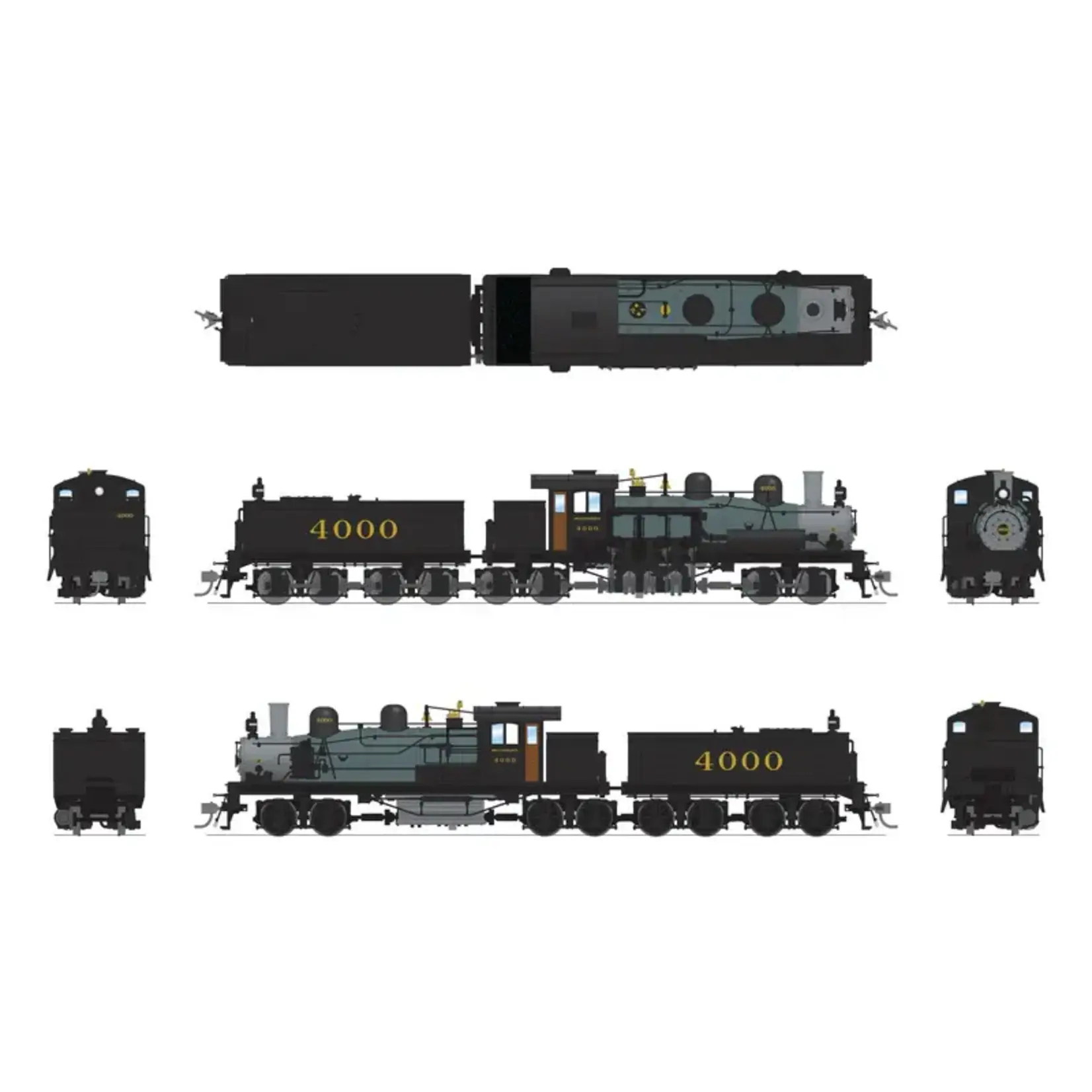 Broadway Limited 8254 HO Class D 4-Truck Shay SOU