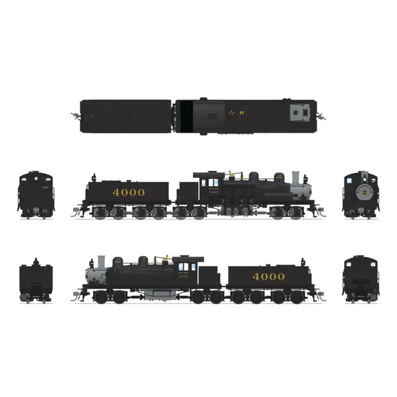Broadway Limited 8255 HO Class D 4-Truck Shay SOU