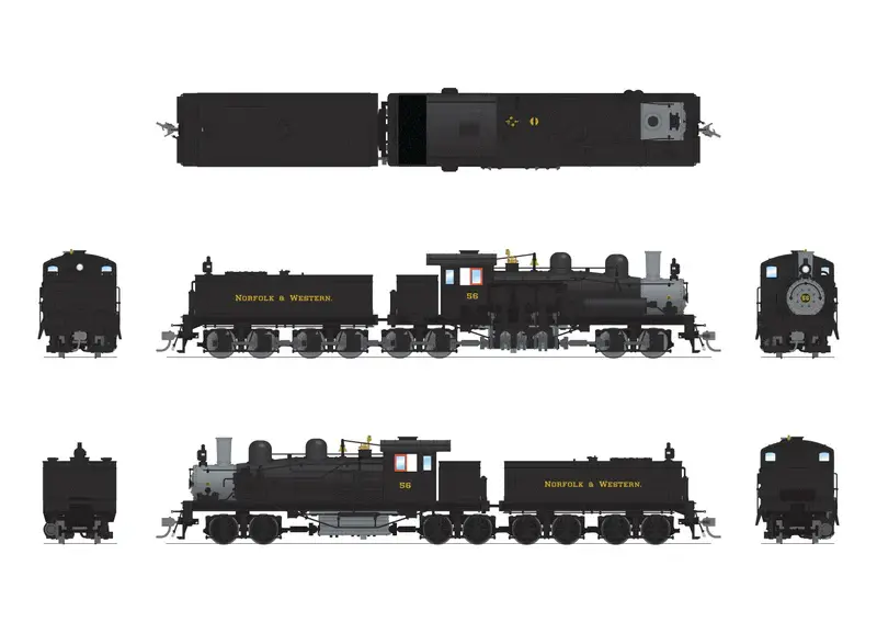 8256 HO Class D 4-Truck Shay N&W