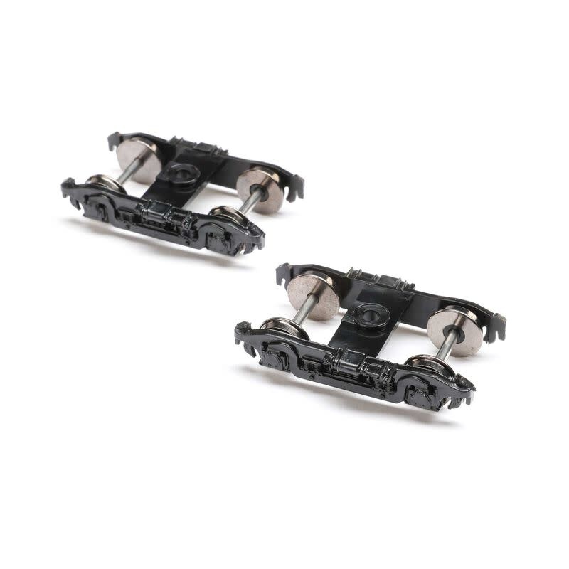 90410 HO Truck 4 Wheel Passenger Black 36 Metal Wheels (2)