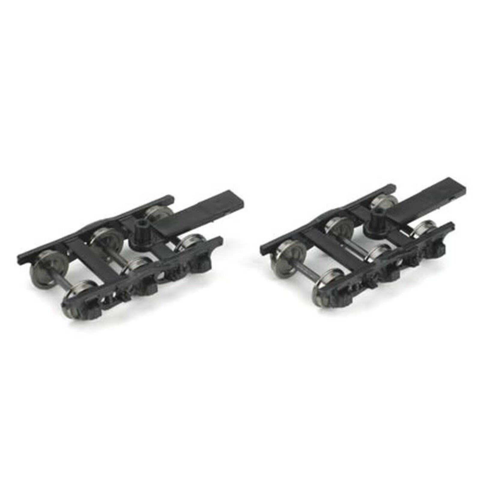 Athearn 90413 HO Truck 6 Wheel Passenger Black 36 Metal Wheels (2)