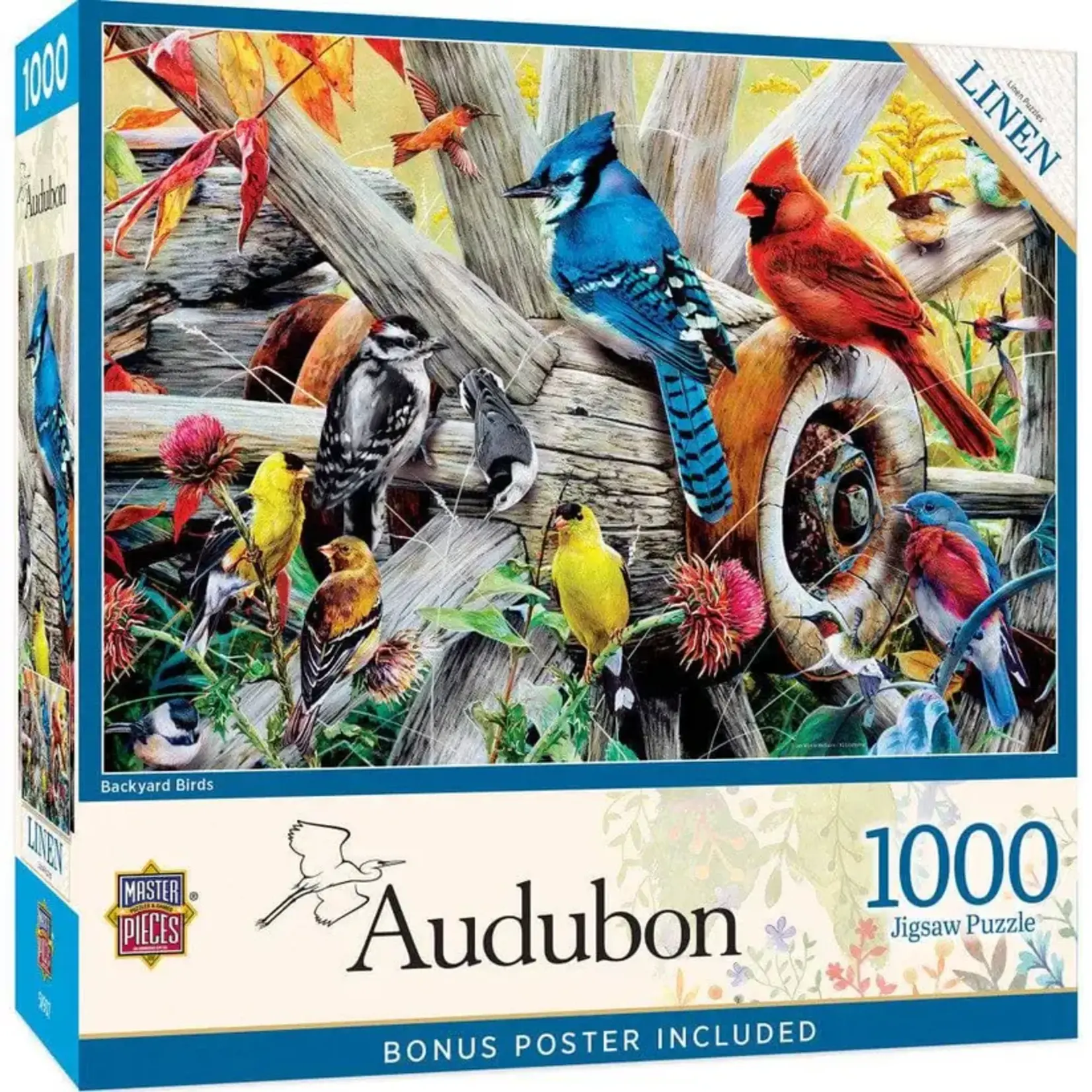 MasterPieces 31978 Audubon Backyard Birds 1000 Piece Puzzle