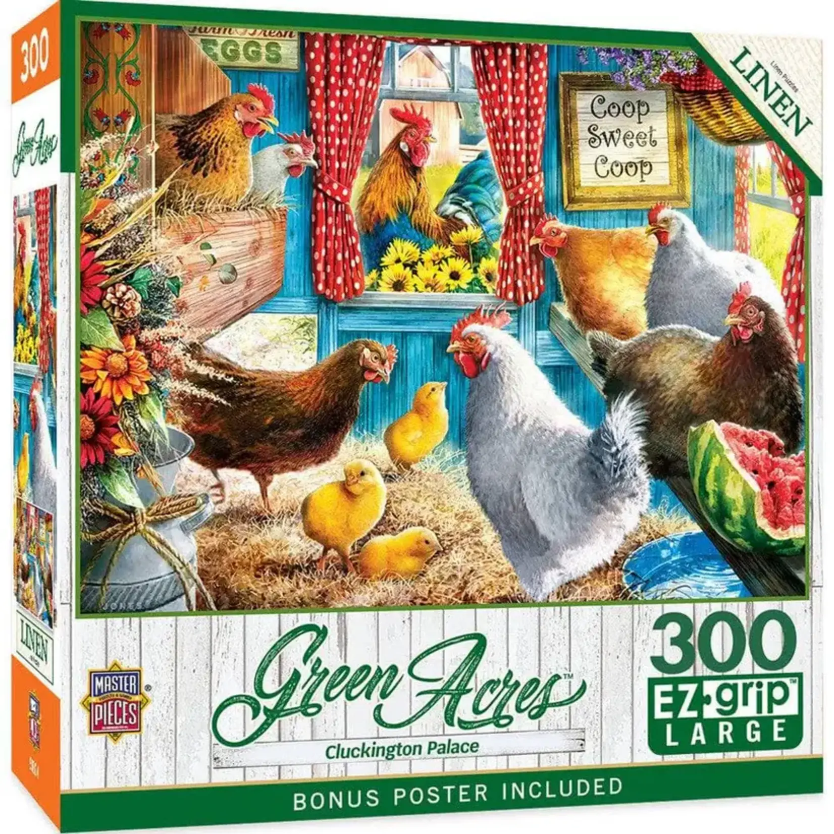 MasterPieces 32415 Green Acres Cluckington Palace 300 Piece EZ Grip Puzzle
