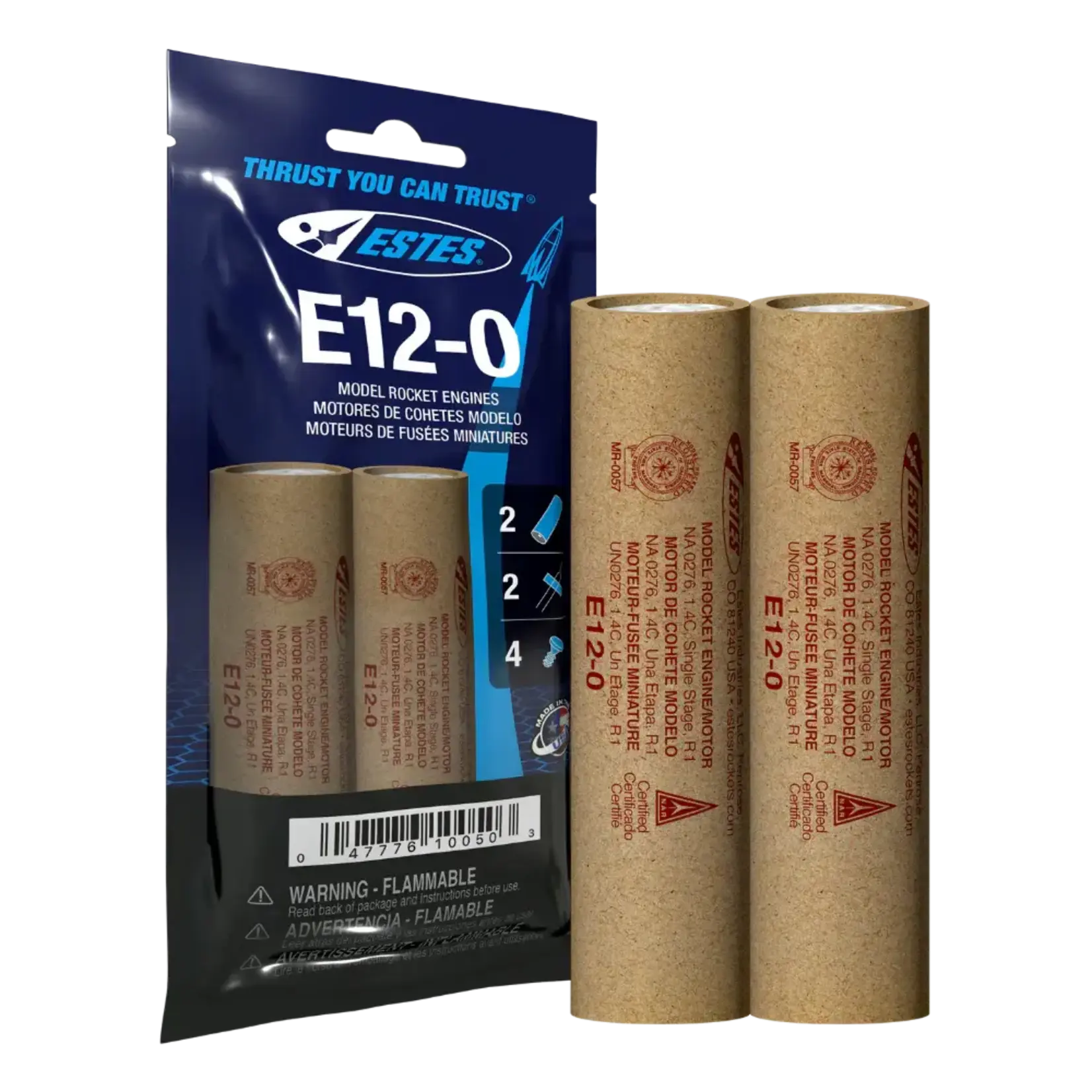 Estes 010050 E12-0 Engines - 3 Pack