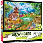 MasterPieces 32647 Hidden Images Glow In The Dark Meadowlark Morning 500 Piece Puzzle