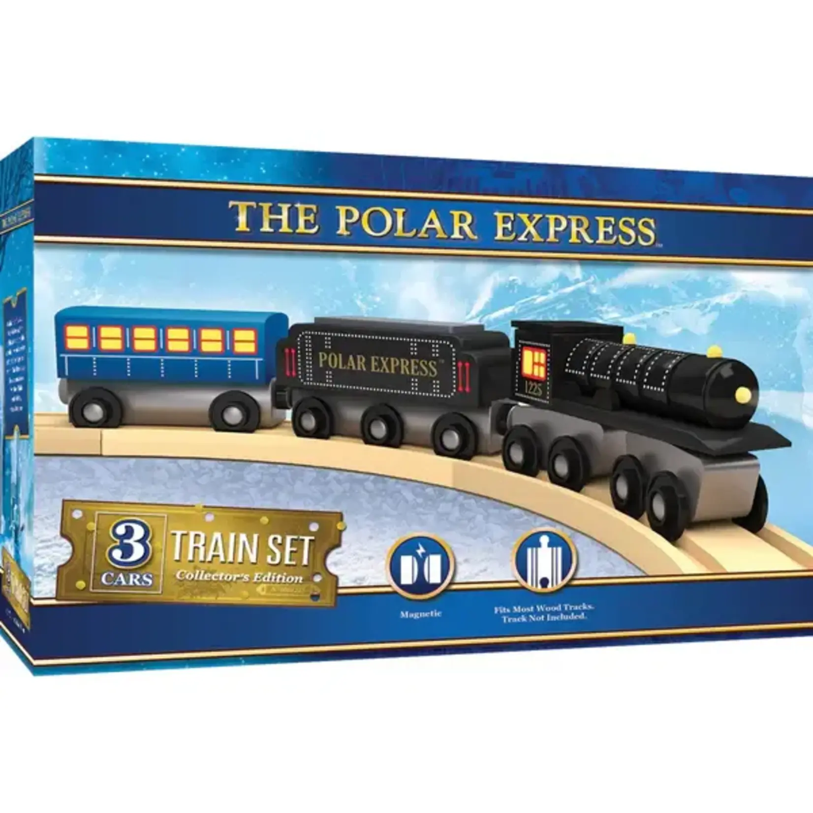 MasterPieces 41985 Polar Express 3pc Wood Toy Train Set