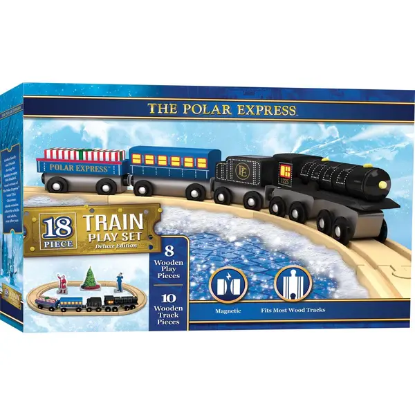 42077 Polar Express 18pc Wood Toy Train Set