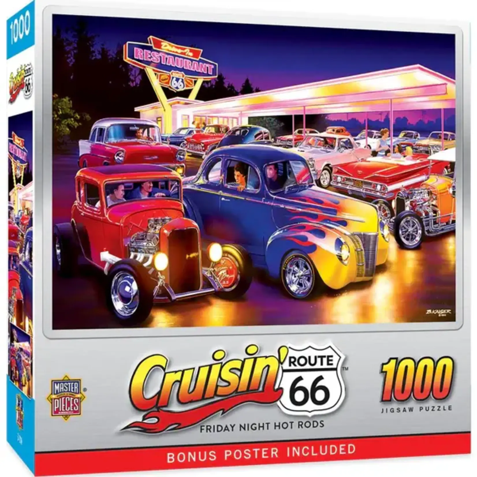 MasterPieces 71951 Cruisin' Rt 66 Friday Night Hot Rod's 1000 Piece Puzzle