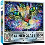 MasterPieces 72502 Stained Glass Purrfect Glass 1000 Piece Puzzle