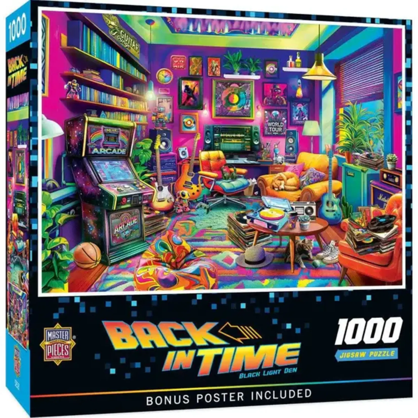MasterPieces 72606 Back in Time Black Light Den 1000 Piece Puzzle